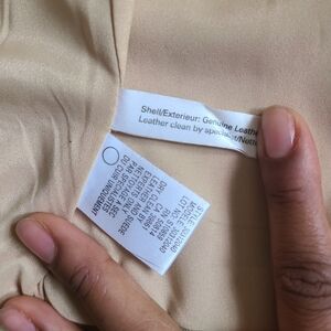 Genuine Leather Beige Fabric